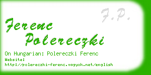 ferenc polereczki business card